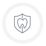 Icon of a shield with a tooth in the front